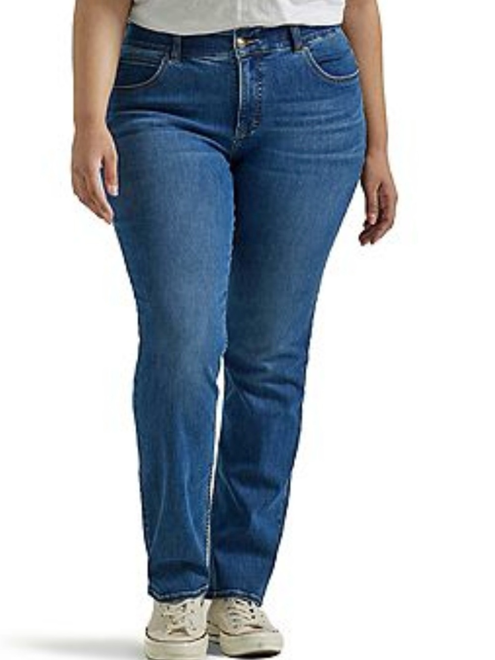 Plus Size Lee Women’s Flex Motion Straight-Leg Jeans 28W